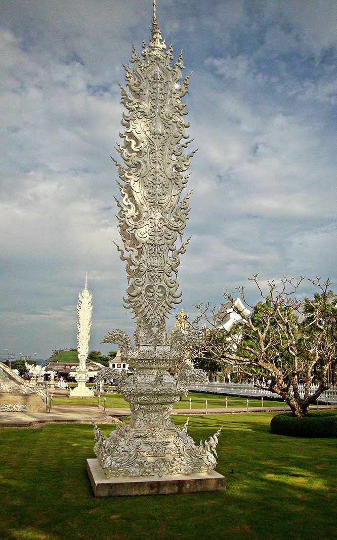 murals in the Chiang Rai Thailand white temple