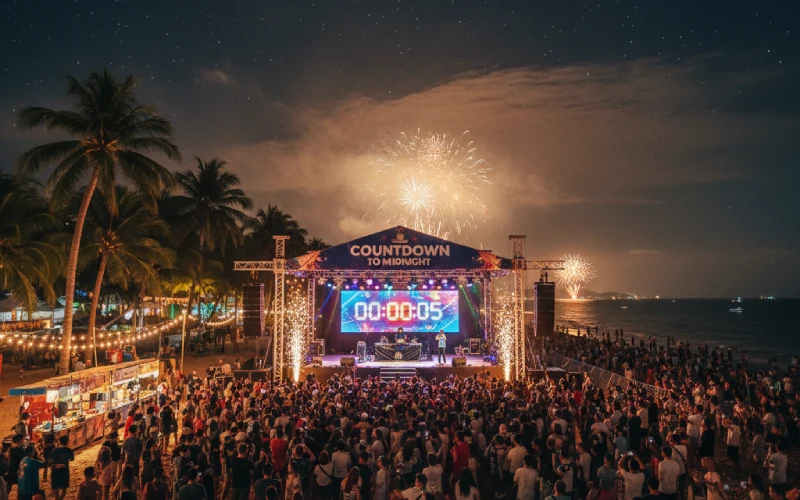 New Year countdown on Patong Beach
