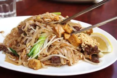 Thai Pad See Ew wide rice noodles