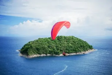 Paragliding Over Small Island in Phuket